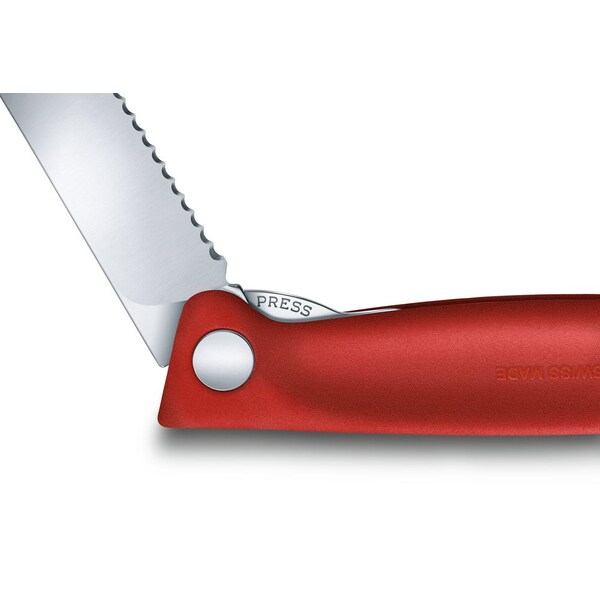 Swiss Army Brands 2024 Victorinox Kitchen Swiss Classic Foldable Paring Knife, Serrated, Red - VIC-6.7831.FB