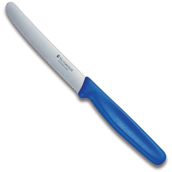 Swiss Army Brands 2023 Victorinox 40553 Kitchen Blue Steak - Serrated, 40.5In Round Blade - VIC-5.0832.S
