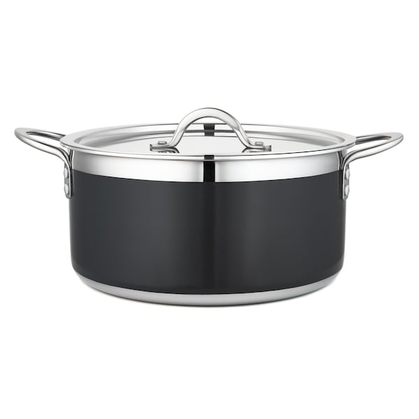 Bon Chef Country French 2 Pot W/Cover 10 1/8"Diax4 3/4"H 5 Qt 22 Oz - Black - 71303-CF2-B