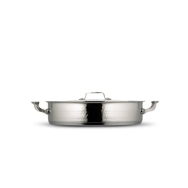 Bon Chef Cucina 9 Qt Pot W/Cover Hammer Finish Indbottom 14 3/4" Dia X 3 3/8" H / 9 Qt - 60032HF