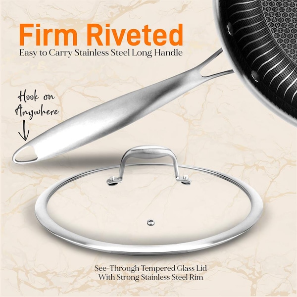 Nutrichef 3Pcs Triply S.Steel Fry Pan Set - NC3PFRY3