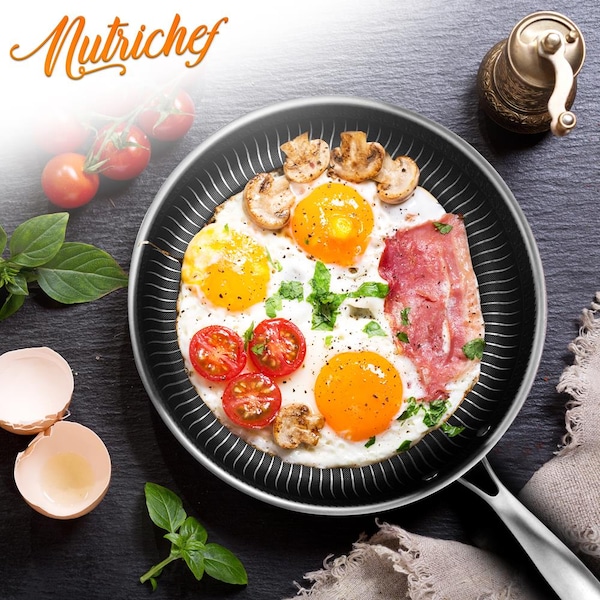 Nutrichef 3Pcs Triply S.Steel Fry Pan Set - NC3PFRY3