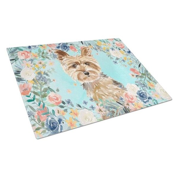 Carolines Treasures Carolines Treasures CK3401LCB Yorkie Glass Cutting Board - Large - CK3401LCB