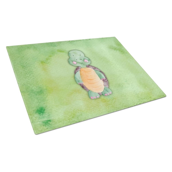 Carolines Treasures Turtle Watercolor Glass Cutting Board Large - BB7382LCB