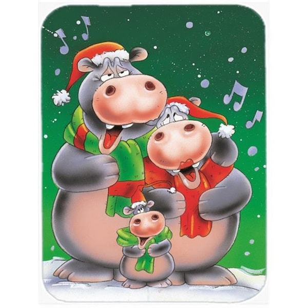 Carolines Treasures Carolines Treasures AAH7195LCB Hippo Family Caroling Glass Large Cutting Board - AAH7195LCB