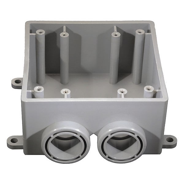 Cantex Weatherproof Electrical Box, 36.3 cu in, FSS Box Type, 2 Gangs, PVC - 5133390