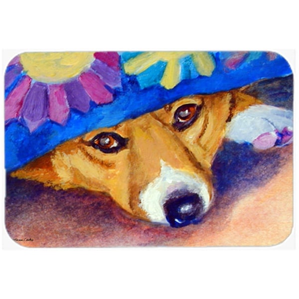 Carolines Treasures Peek-A-Boo Corgi Glass Cutting Board Large - 7433LCB