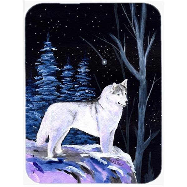 Carolines Treasures Carolines Treasures SS8400LCB Starry Night Siberian Husky Glass Cutting Board - Large - SS8400LCB