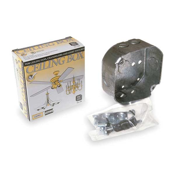 Raco Electrical Box, 15.8 cu in, Ceiling Box Type, 1 Gang, Galvanized Steel, Round Shape - 296-1