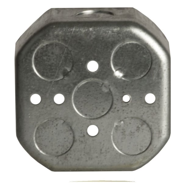 Raco Electrical Box, 15.5 cu in, Octagon Box Type, 2 Gangs, Steel, Octagon Shape - 125