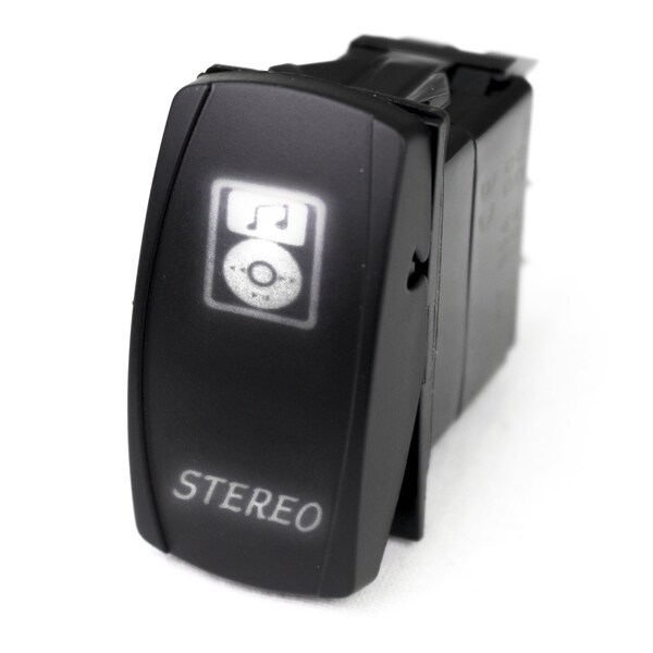 Interruptor basculante LED de carreras con radiante LED blanco (estéreo) - RSLS23W