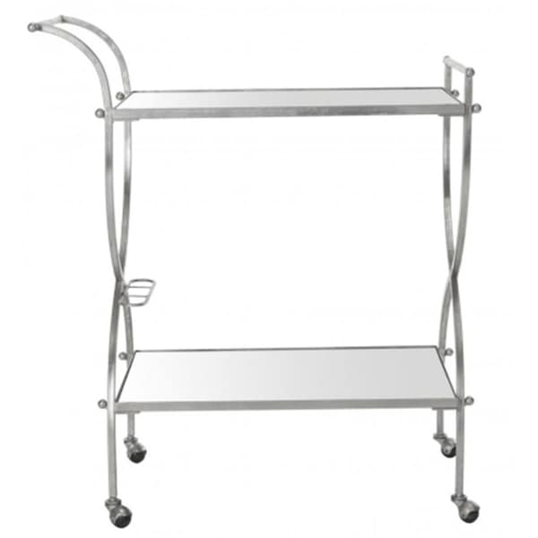 Safavieh Lucretius Bar Cart- Silver and Mirror Top - 32 x 18 x 30 in. - FOX2556A