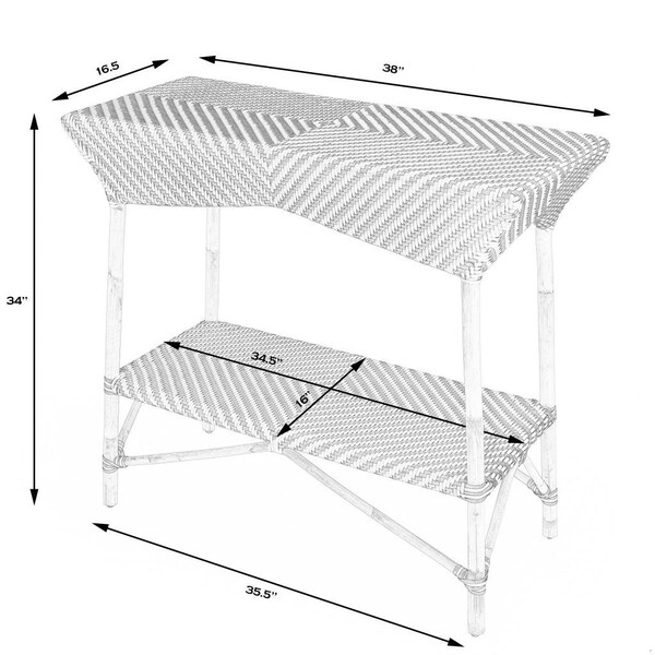 Homeroots 34 x 38 x 16.5 in. Brown & Beige Rattan Bar Cart - 388949