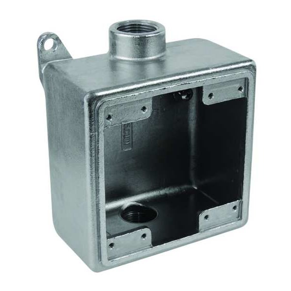 Calbrite Weatherproof Electrical Box, 45 cu in, FDCD Box Type, 2 Gangs, Stainless Steel - S60700FDCD