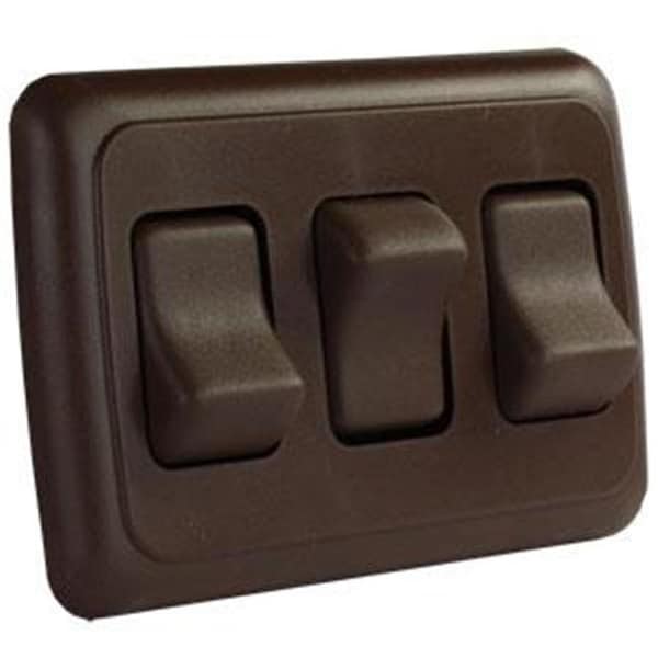 Jr Products JR PRODUCTS 12155 Ensamble de interruptor triple - Marrón - J45-12155