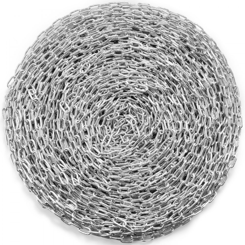 VEVOR Zinc Plated Proof Coil Chain Carbon Steel Chain Sling 3/16" x 250' 1100lbs - WGAQLTG250FTWFOTCV0