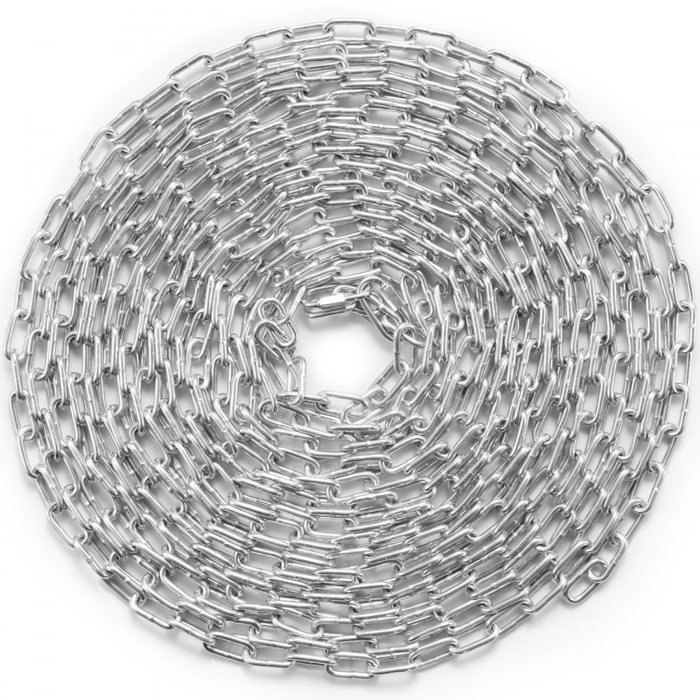 VEVOR Zinc Plated Proof Coil Chain Carbon Steel Chain Sling 1/8" x 33' 350 lbs - WGAQLTG33FT1VXMLCV0