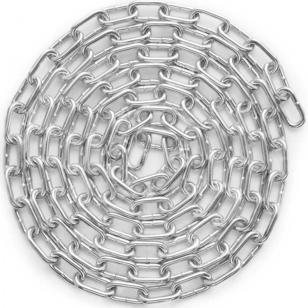 VEVOR Zinc Plated Proof Coil Chain Carbon Steel Chain Sling 3/16" x 10' 1100 lbs - WGAQLTG10FT3N2AETV0