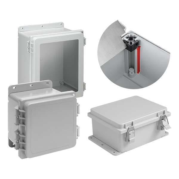 Nvent Hoffman Non-Glass Filed Polyester Electrical Enclosures, 10.05 in H, 6.38 in D, 10 in W, NEMA 4X - A10106PHC