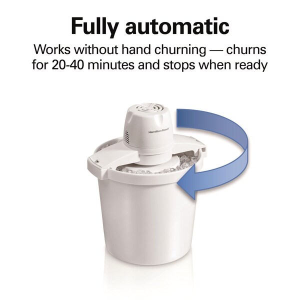 Hamilton Beach White 4 qt Ice Cream Maker 15.3 in. H X 12.5 in. W X 11.1 in. L - 68330N