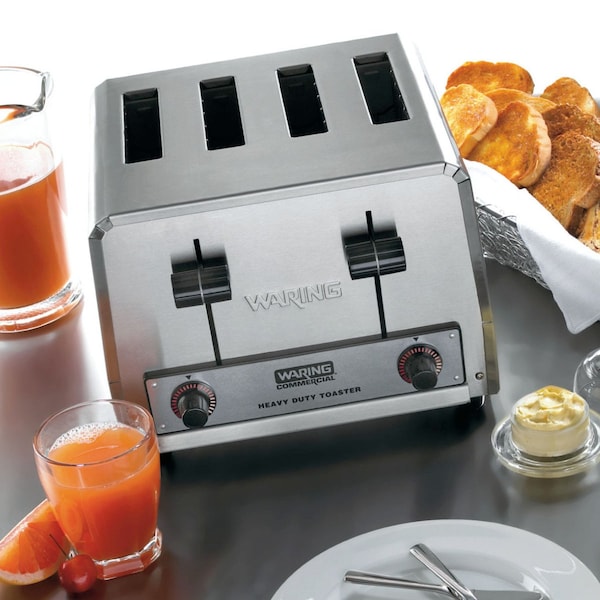Waring Commercial 11-1/2" 4 Slot Stainless Steel Commercial Toaster - WCT800