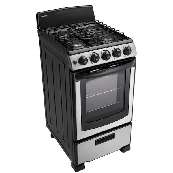 Danby Danby DR202BSSGLP 20 in. Free Standing Gas Range; Stainless Steel - DR202BSSGLP