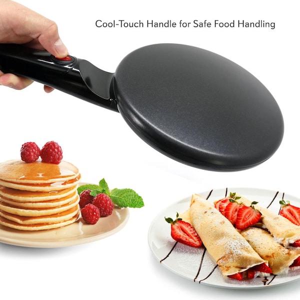 Nutrichef Countertop Crepe Maker - Electric Griddle Hot Plate Kitchen Cooktop - PKCRM08