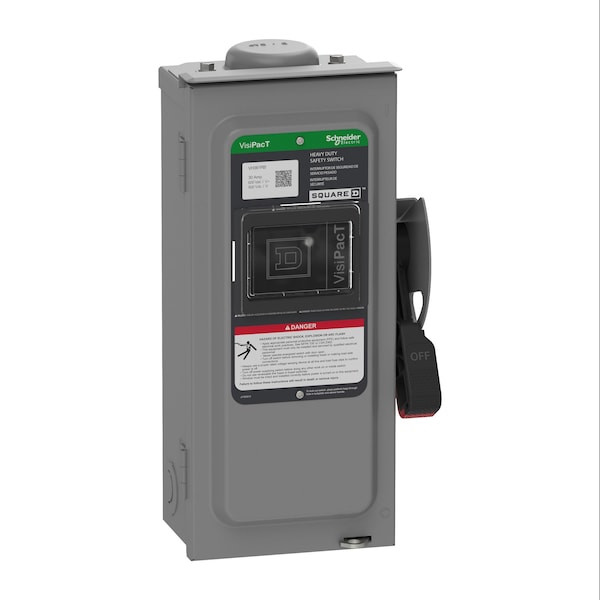 Interruptor de seguridad con fusible Schneider Electric, 600V AC/DC, 3 polos - VH361RB
