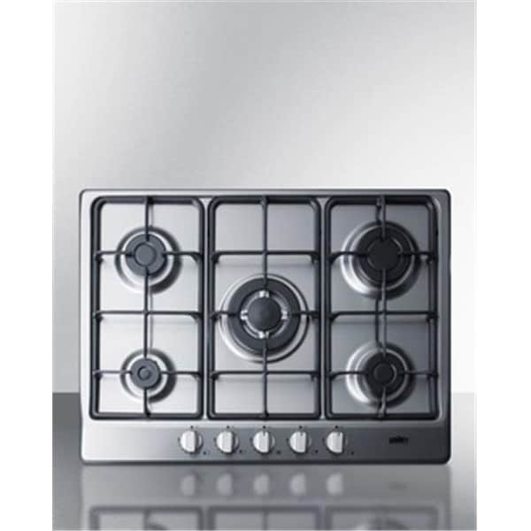 Summit Summit GC527SS 27 in. 5 Burner Gas Cooktop & Stainless Steel Finish - GC527SS