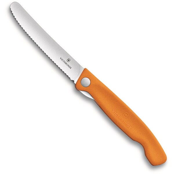 Swiss Army Brands 2024 Victorinox Kitchen Swiss Classic Foldable Paring Knife, Serrated, Orange - VIC-6.7836.F9B