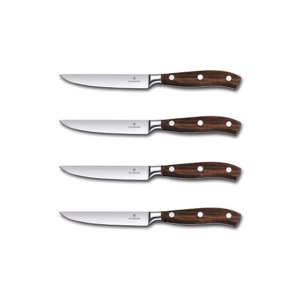 Swiss Army Brands 2024 Kitchen Grand Maitre Sets 4-Piece Steak Set 40.75In Straight, Spear Point Wood Packaged - VIC-7.7240.4