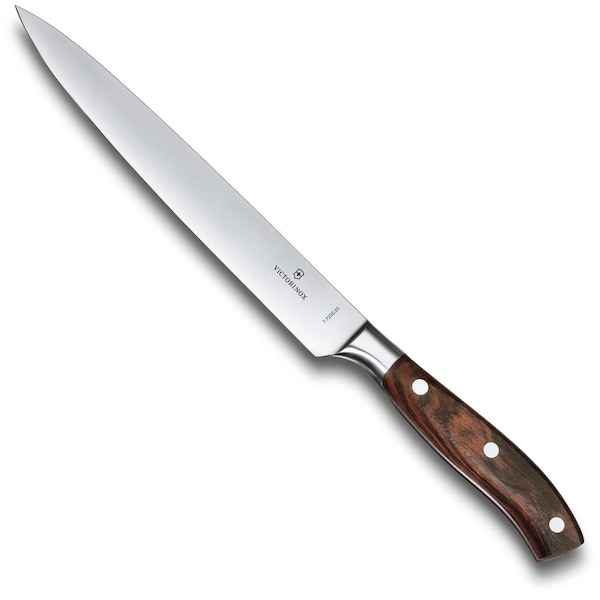 Swiss Army Brands Victorinox Kitchen Grand Maitre Carving 8In Straight Blade, 7/8In Width At Handle Wood Packaged - VIC-7.7200.20G