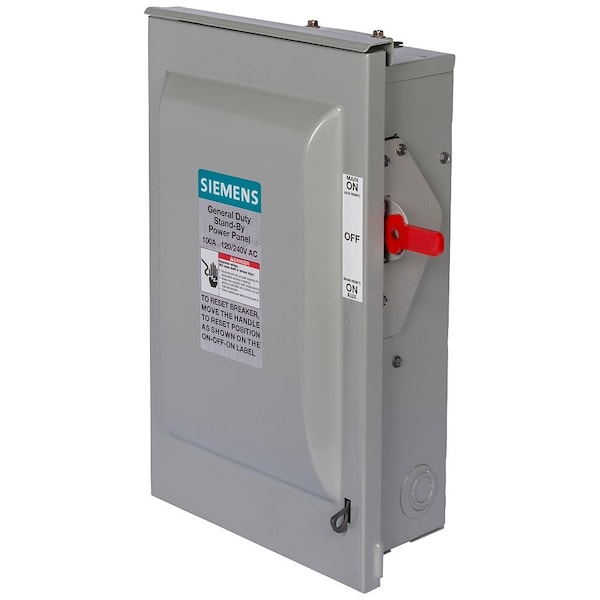 Interruptor de desconexión de seguridad de fusible solar Siemens, 600V CA/CC, NEMA 1 - HF361PV.