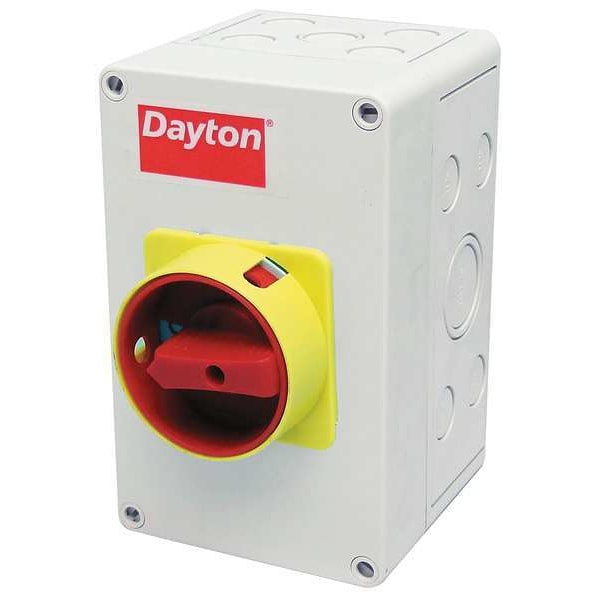 Interruptor de desconexión de un solo polo Hoffman sin fusible, cerrado, 32 A, 600V AC, 3 polos, NEMA 12, 3R - VS-DS40RYK