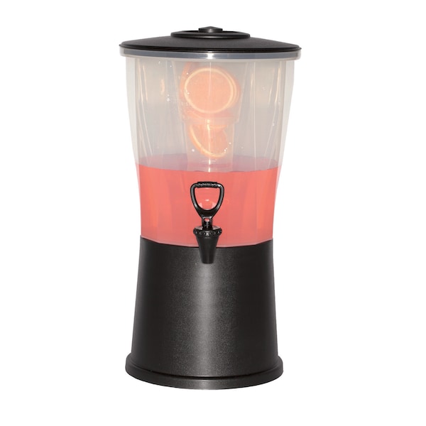Service Ideas Beverage Dispenser, Round, Plastic, 3 Gallon, Black - CBDRP3BL