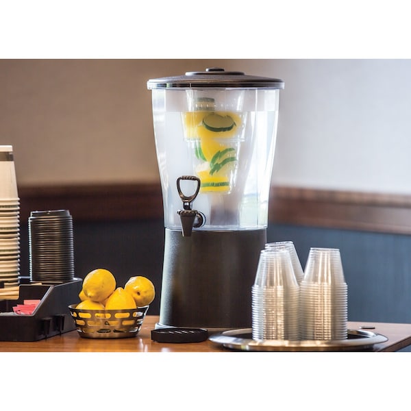 Service Ideas Beverage Dispenser, Round, Plastic, 3 Gallon, Black - CBDRP3BL