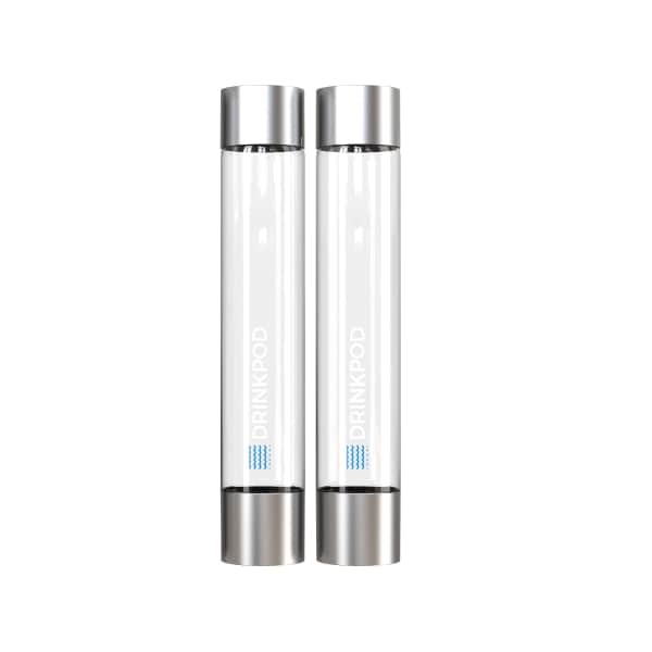 Drinkpod Fizzpod Silver 1 Liter Slim Bottle, PK 2 - DPFZBOTTLE-S-2PK