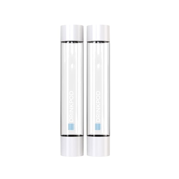 Drinkpod Fizzpod White 1 Liter Slim Bottle, PK 2 - DPFZBOTTLE-W-2PK