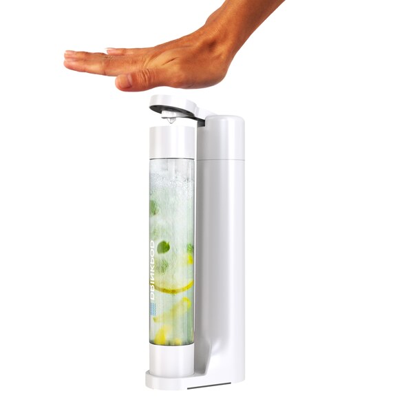 Drinkpod FIZZpod Soda Maker w/CO2 Cylinder- Fizzy Drink Machine w/3 PET Bottles, 3 Caps, 1 Carbonator Cap - DPFZPOD1KW-CO2