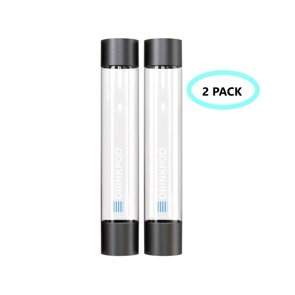 Drinkpod Fizzpod Black 1 Liter Slim Bottle, PK 2 - DPFZBOTTLE-B-2PK