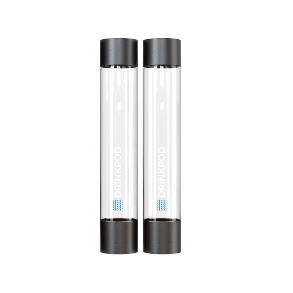 Drinkpod Fizzpod Black 1 Liter Slim Bottle, PK 2 - DPFZBOTTLE-B-2PK
