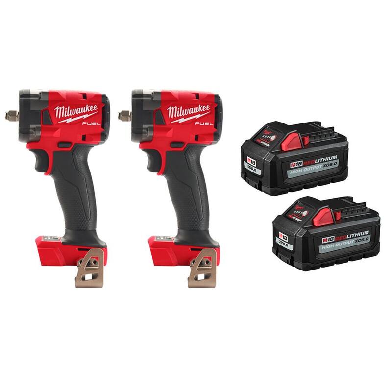 Milwaukee M18 FUEL GEN-3 Llave de Impacto Inalámbrica sin Escobillas de Lithium-Ion de 18 voltios de 3/8 pulgadas con Anillo de Fricción 2 con Dos Baterías HO de 6Ah - 2854-20-2854-20-48-11-1862