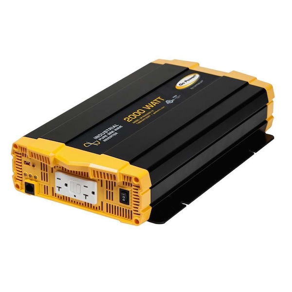 Go Power! Power Inverter, Pure Sine Wave, 3,500 W Peak, 2,000 W Continuous, 2 Outlets - 78156