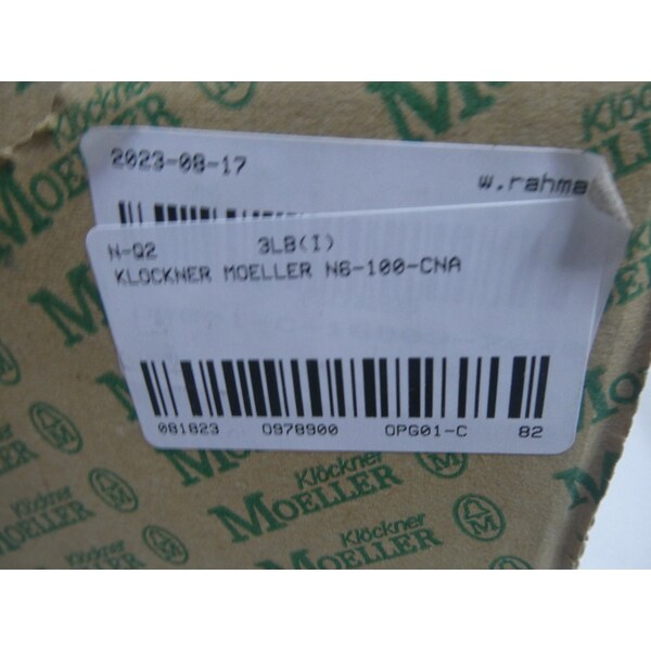 Interruptor de desconexión NO FUSIBLE de 100 A AMP 600V-AC 3P de Klockner Moeller - N6-100-CNA