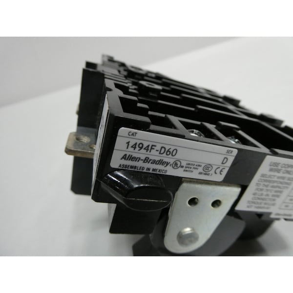 Allen Bradley 3P 60A AMP 600V-AC INTERRUPTOR DE DESCONECTE NO FUSIBLE - 1494F-D60