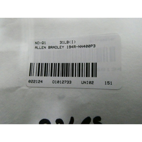 Allen Bradley 3P 400A AMP 600V-AC Interruptor de desconexión NO FUSIBLE - 194R-NN400P3