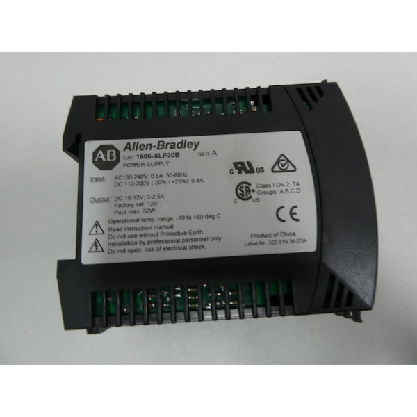 Allen Bradley SER A 100-240V-AC 2.5A AMP 10-12V-DC 30W AC TO DC POWER SUPPLY - 1606-XLP30B