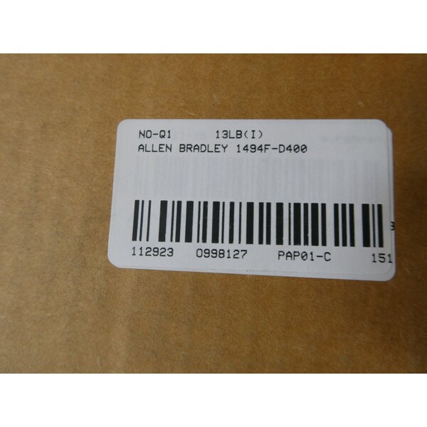 Interruptor de desconexión NO FUSIBLE de Allen Bradley 3P 400A AMP 600V-AC - 1494F-D400