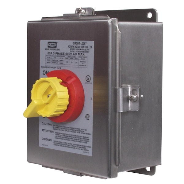 Interruptor de desconexión cerrado Hubbell Wiring Device-Kellems, 600V CA, NEMA 4X - HBL13S33D