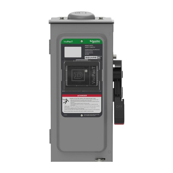 Interruptor de seguridad de fusible Schneider Electric, 600V CA/CC, 3 polos - VH361NRB.